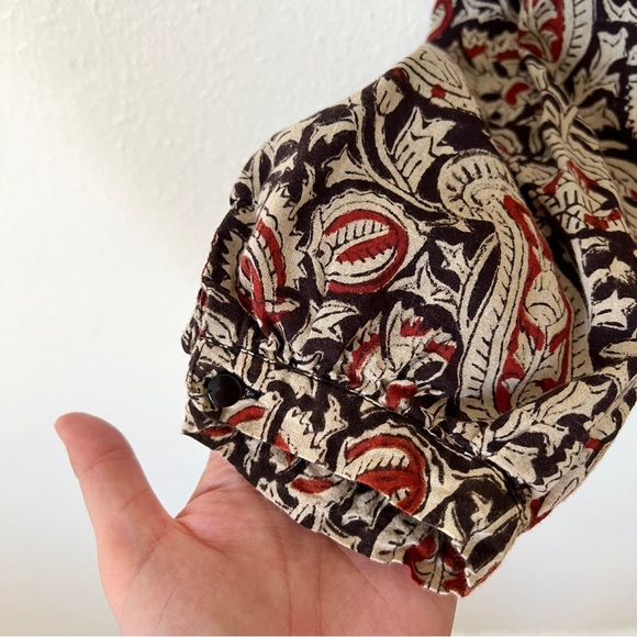 Emerson Fry Olympia Blouse Paisley Black + Clay Satin - Picture 7 of 11